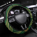 Green Indigenous Dragonfly Australia Steering Wheel Cover Aboriginal Art - Aussie Hoodie