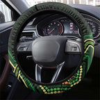 Green Indigenous Dragonfly Australia Steering Wheel Cover Aboriginal Art - Aussie Hoodie