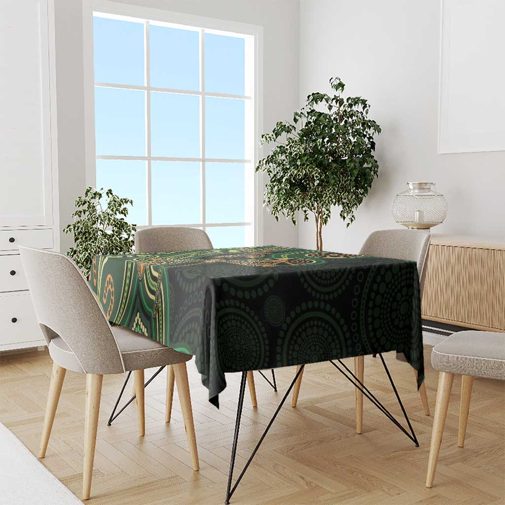 Green Indigenous Dragonfly Australia Tablecloth Aboriginal Art - Aussie Hoodie