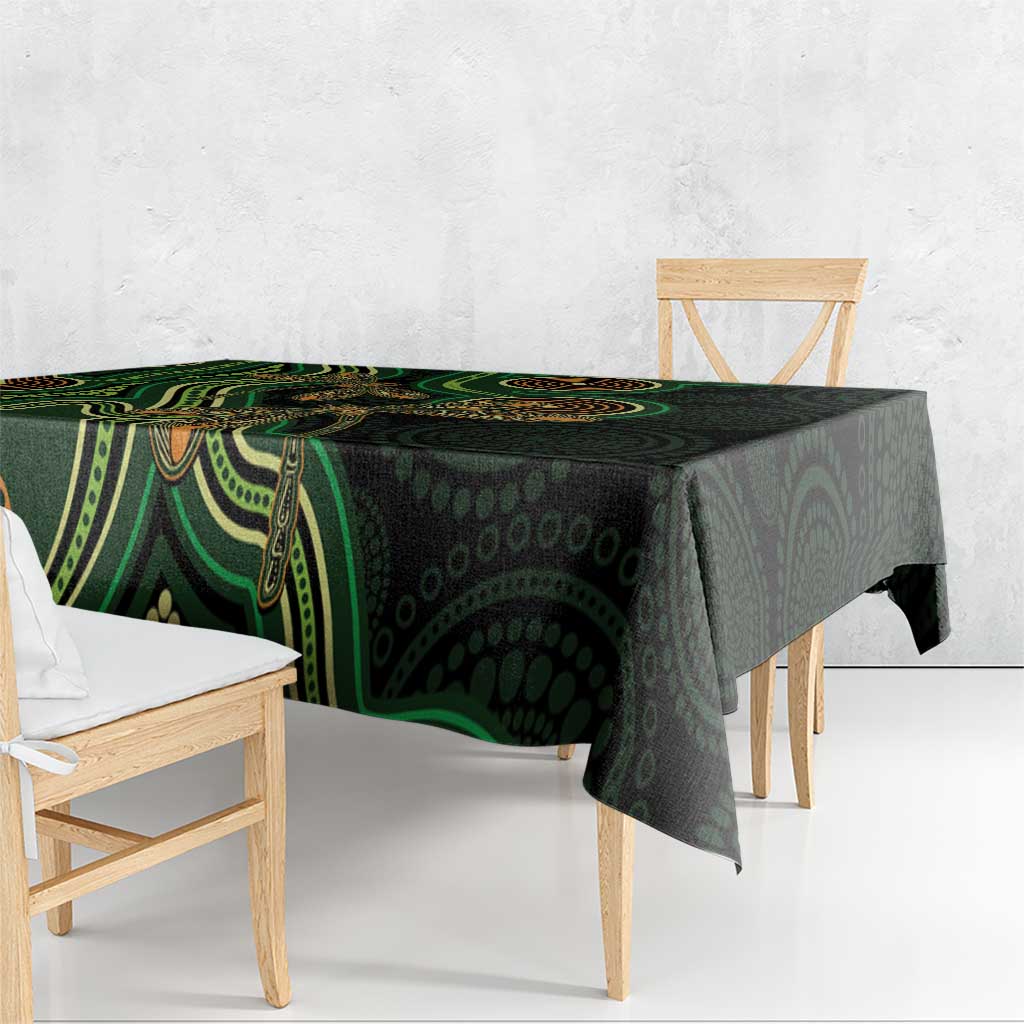 Green Indigenous Dragonfly Australia Tablecloth Aboriginal Art - Aussie Hoodie