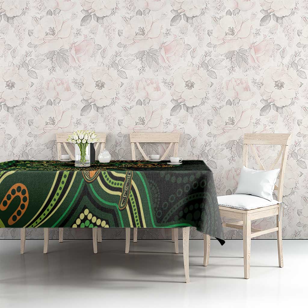 Green Indigenous Dragonfly Australia Tablecloth Aboriginal Art - Aussie Hoodie