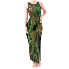 Green Indigenous Dragonfly Australia Tank Maxi Dress Aboriginal Art - Aussie Hoodie