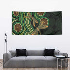 Green Indigenous Dragonfly Australia Tapestry Aboriginal Art - Aussie Hoodie