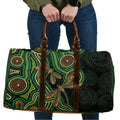 Green Indigenous Dragonfly Australia Travel Bag Aboriginal Art - Aussie Hoodie