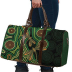 Green Indigenous Dragonfly Australia Travel Bag Aboriginal Art - Aussie Hoodie