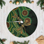 Green Indigenous Dragonfly Australia Tree Skirt Aboriginal Art - Aussie Hoodie
