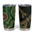 Green Indigenous Dragonfly Australia Tumbler Cup Aboriginal Art - Aussie Hoodie