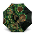 Green Indigenous Dragonfly Australia Umbrella Aboriginal Art - Aussie Hoodie