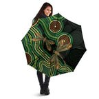Green Indigenous Dragonfly Australia Umbrella Aboriginal Art - Aussie Hoodie