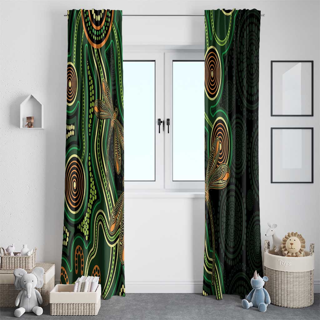 Green Indigenous Dragonfly Australia Window Curtain Aboriginal Art - Aussie Hoodie