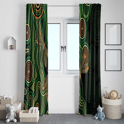 Green Indigenous Dragonfly Australia Window Curtain Aboriginal Art - Aussie Hoodie