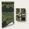 Green Indigenous Dragonfly Australia Wrapping Paper Aboriginal Art - Aussie Hoodie