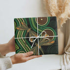Green Indigenous Dragonfly Australia Wrapping Paper Aboriginal Art - Aussie Hoodie