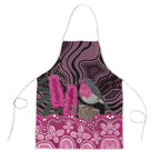 Australia Indigenous Apron Breast Cancer Pink Robin Bottlebrush Aboriginal Art - Aussie Hoodie