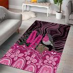 Australia Indigenous Area Rug Breast Cancer Pink Robin Bottlebrush Aboriginal Art - Aussie Hoodie