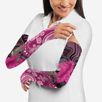 Australia Indigenous Arm Sleeves Breast Cancer Pink Robin Bottlebrush Aboriginal Art - Aussie Hoodie