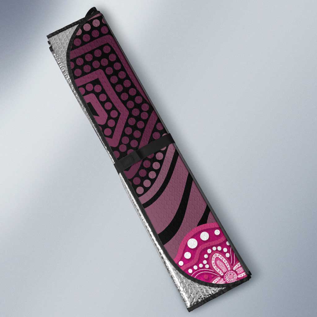 Australia Indigenous Auto Sun Shade Breast Cancer Pink Robin Bottlebrush Aboriginal Art - Aussie Hoodie