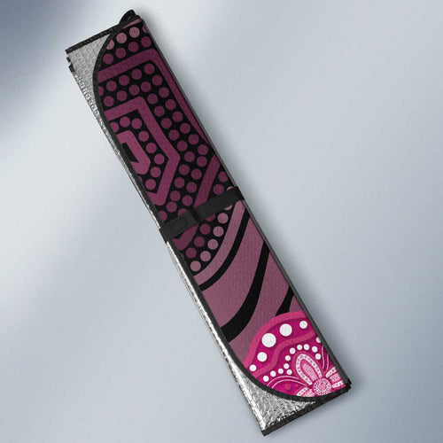 Australia Indigenous Auto Sun Shade Breast Cancer Pink Robin Bottlebrush Aboriginal Art - Aussie Hoodie