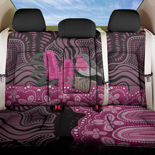 Australia Indigenous Back Car Seat Cover Breast Cancer Pink Robin Bottlebrush Aboriginal Art - Aussie Hoodie