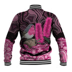 Australia Indigenous Baseball Jacket Breast Cancer Pink Robin Bottlebrush Aboriginal Art - Aussie Hoodie