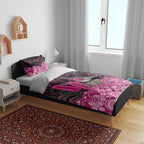 Australia Indigenous Bedding Set Breast Cancer Pink Robin Bottlebrush Aboriginal Art - Aussie Hoodie