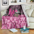 Australia Indigenous Blanket Breast Cancer Pink Robin Bottlebrush Aboriginal Art - Aussie Hoodie