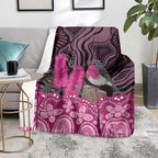 Australia Indigenous Blanket Breast Cancer Pink Robin Bottlebrush Aboriginal Art - Aussie Hoodie