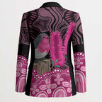 Australia Indigenous Blazer Breast Cancer Pink Robin Bottlebrush Aboriginal Art - Aussie Hoodie