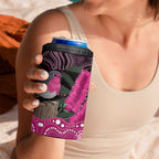 Australia Indigenous 4 in 1 Can Cooler Tumbler Breast Cancer Pink Robin Bottlebrush Aboriginal Art - Aussie Hoodie