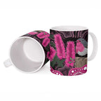 Australia Indigenous Ceramic Mug Breast Cancer Pink Robin Bottlebrush Aboriginal Art - Aussie Hoodie