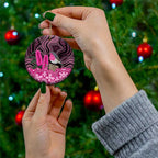 Australia Indigenous Ceramic Ornament Breast Cancer Pink Robin Bottlebrush Aboriginal Art - Aussie Hoodie