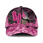 Australia Indigenous Classic Cap Breast Cancer Pink Robin Bottlebrush Aboriginal Art - Aussie Hoodie