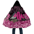 Australia Indigenous Cloak Breast Cancer Pink Robin Bottlebrush Aboriginal Art - Aussie Hoodie