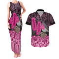 Australia Indigenous Couples Matching Tank Maxi Dress and Hawaiian Shirt Breast Cancer Pink Robin Bottlebrush Aboriginal Art - Aussie Hoodie