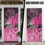 Australia Indigenous Door Cover Breast Cancer Pink Robin Bottlebrush Aboriginal Art - Aussie Hoodie