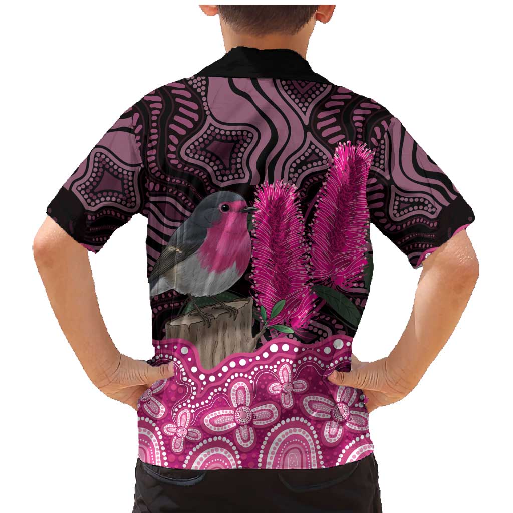 Australia Indigenous Family Matching Mermaid Dress and Hawaiian Shirt Breast Cancer Pink Robin Bottlebrush Aboriginal Art - Aussie Hoodie