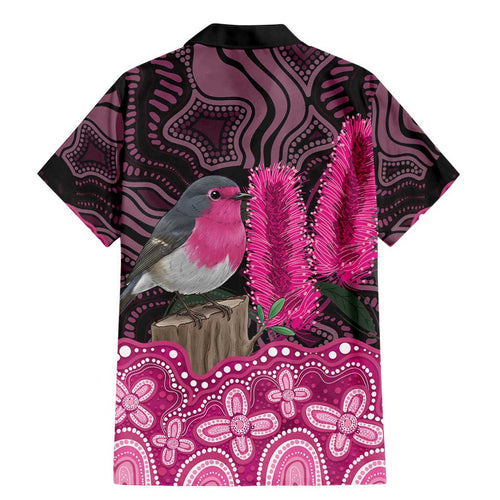 Australia Indigenous Family Matching Mermaid Dress and Hawaiian Shirt Breast Cancer Pink Robin Bottlebrush Aboriginal Art - Aussie Hoodie