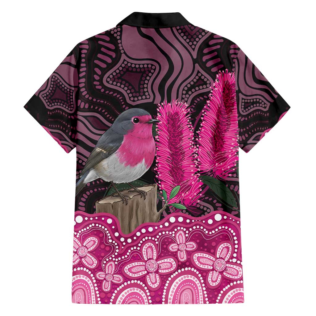 Australia Indigenous Family Matching Off Shoulder Short Dress and Hawaiian Shirt Breast Cancer Pink Robin Bottlebrush Aboriginal Art - Aussie Hoodie
