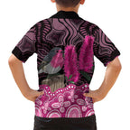 Australia Indigenous Family Matching Puletasi and Hawaiian Shirt Breast Cancer Pink Robin Bottlebrush Aboriginal Art - Aussie Hoodie