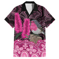Australia Indigenous Family Matching Puletasi and Hawaiian Shirt Breast Cancer Pink Robin Bottlebrush Aboriginal Art - Aussie Hoodie