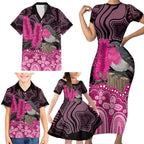 Australia Indigenous Family Matching Short Sleeve Bodycon Dress and Hawaiian Shirt Breast Cancer Pink Robin Bottlebrush Aboriginal Art - Aussie Hoodie