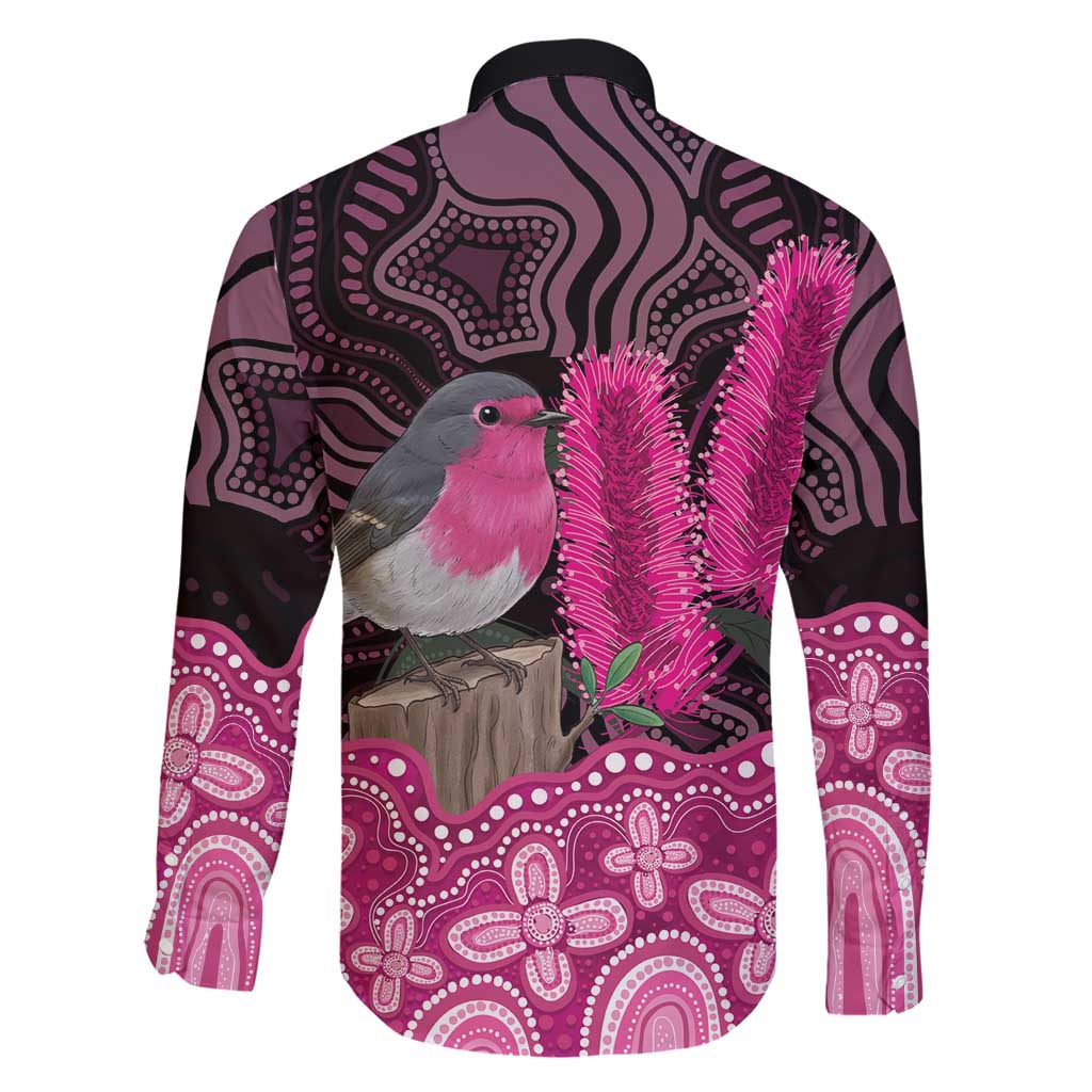 Australia Indigenous Family Matching Short Sleeve Bodycon Dress and Hawaiian Shirt Breast Cancer Pink Robin Bottlebrush Aboriginal Art - Aussie Hoodie