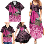 Australia Indigenous Family Matching Summer Maxi Dress and Hawaiian Shirt Breast Cancer Pink Robin Bottlebrush Aboriginal Art - Aussie Hoodie