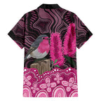 Australia Indigenous Family Matching Tank Maxi Dress and Hawaiian Shirt Breast Cancer Pink Robin Bottlebrush Aboriginal Art - Aussie Hoodie