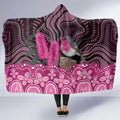 Australia Indigenous Hooded Blanket Breast Cancer Pink Robin Bottlebrush Aboriginal Art - Aussie Hoodie