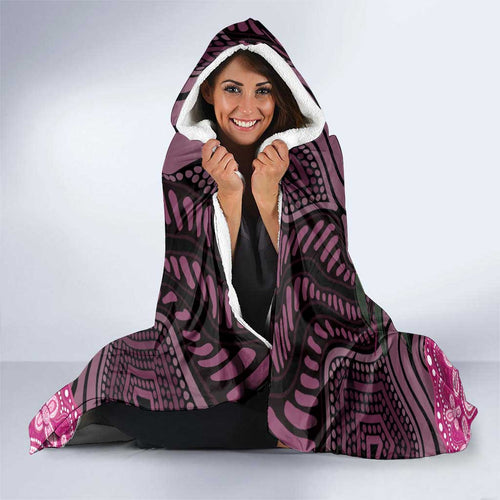 Australia Indigenous Hooded Blanket Breast Cancer Pink Robin Bottlebrush Aboriginal Art - Aussie Hoodie