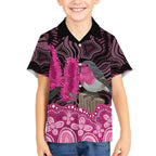 Australia Indigenous Kid Hawaiian Shirt Breast Cancer Pink Robin Bottlebrush Aboriginal Art - Aussie Hoodie