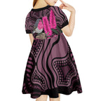 Australia Indigenous Kid Short Sleeve Dress Breast Cancer Pink Robin Bottlebrush Aboriginal Art - Aussie Hoodie