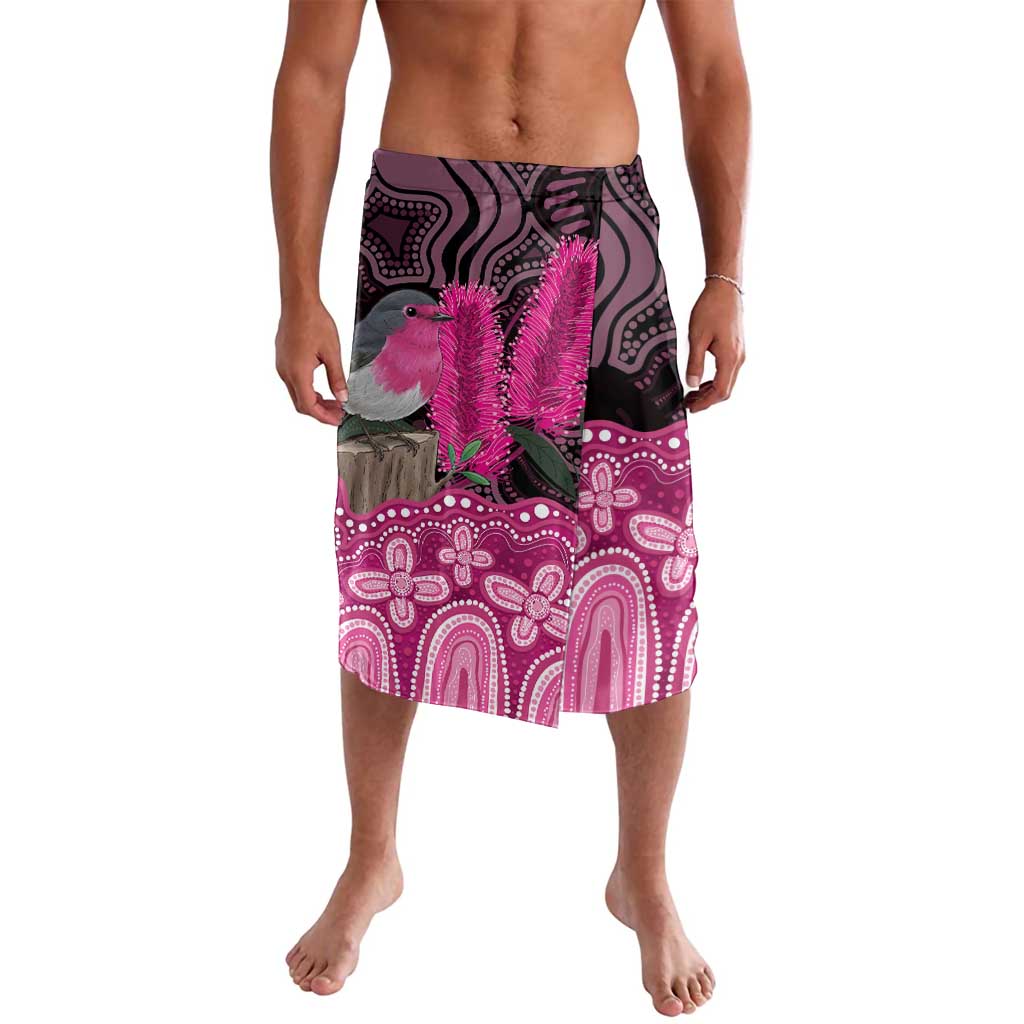 Australia Indigenous Lavalava Breast Cancer Pink Robin Bottlebrush Aboriginal Art - Aussie Hoodie