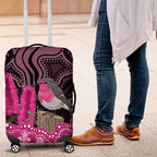 Australia Indigenous Luggage Cover Breast Cancer Pink Robin Bottlebrush Aboriginal Art - Aussie Hoodie